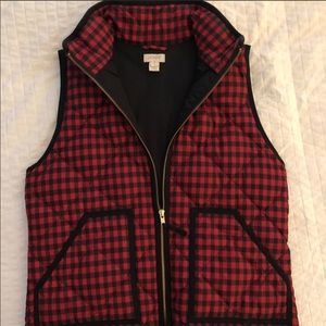 JCrew buffalo plaid puffer vest